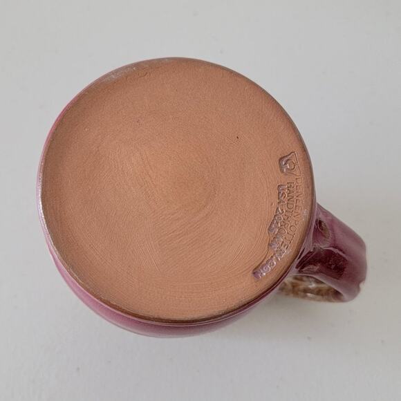 Another Broken Egg Cafe Deneen Pottery Mug Burgundy Handthrown 10oz Coffee Cup - Picture 7 of 9